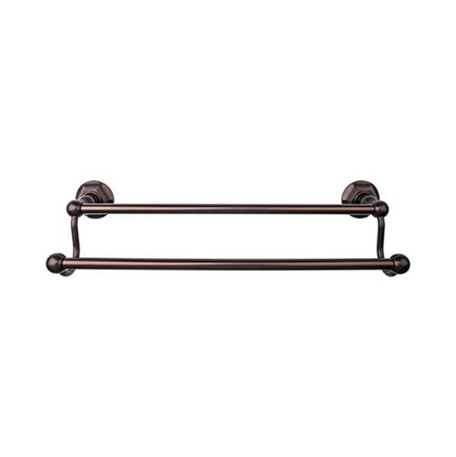 Top Knobs Edwardian Bath Towel Bar 30 Inch Double - Hex Backplate Oil Rubbed Bronze