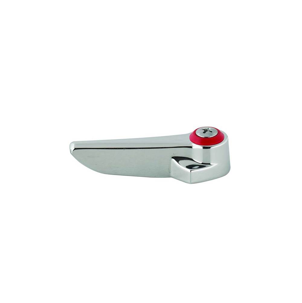 T&S Brass Lever Handle w/ Anti-Microbial Coating, Red Index (Hot) & Screw