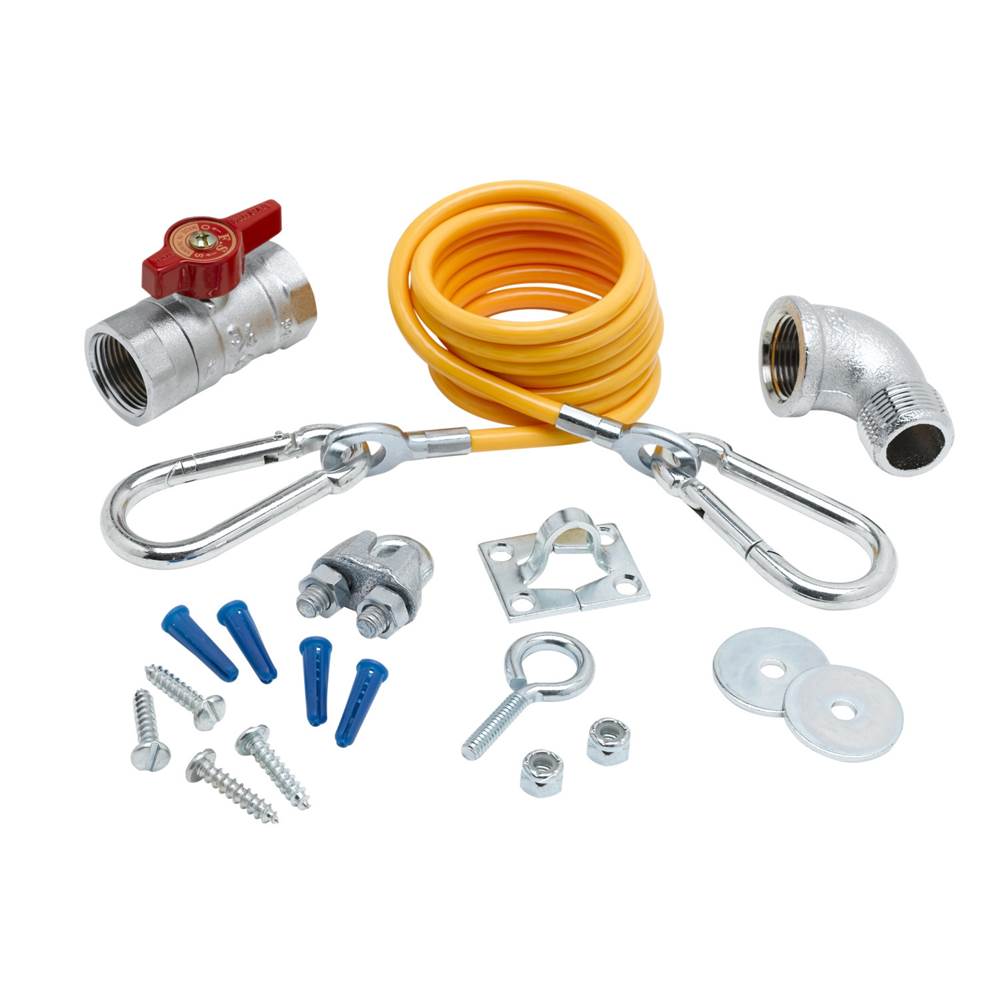 T&S Brass Gas Appliance Connectors, Installation Kit with 3/4'' Elbow