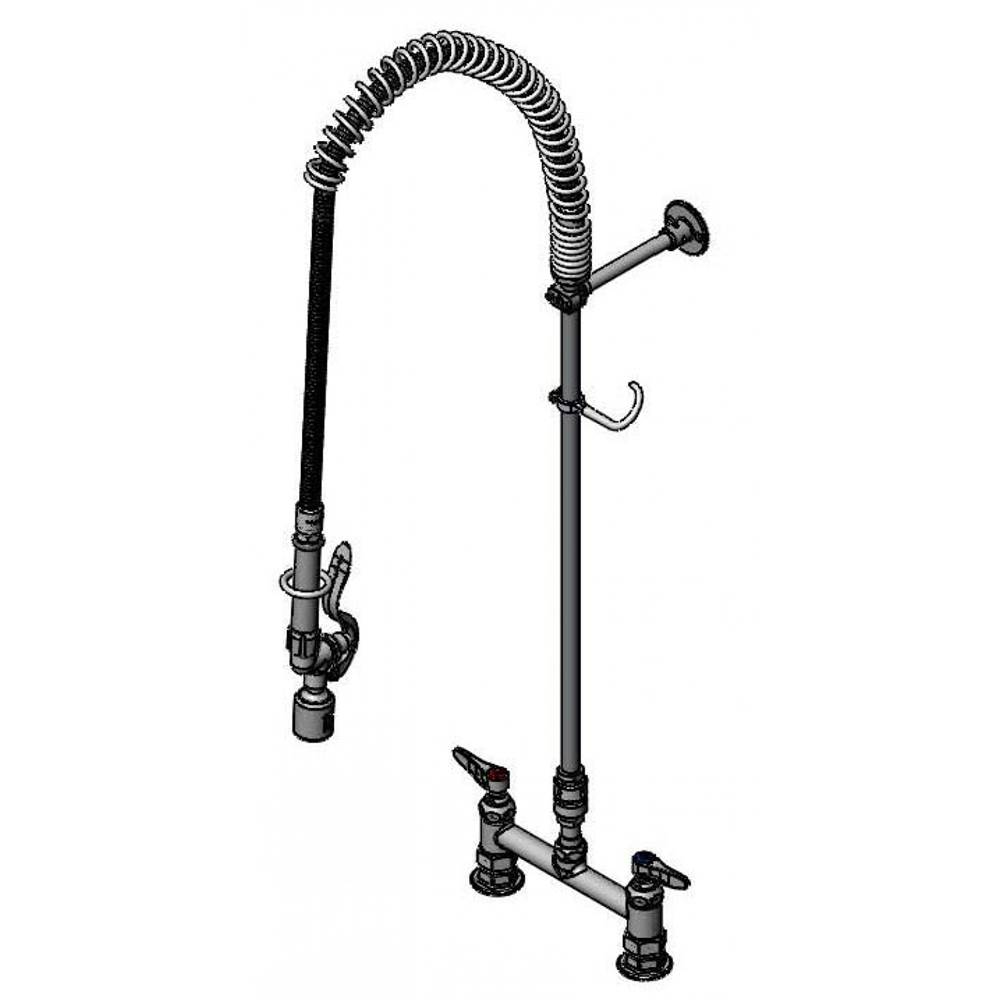 T&S Brass EasyInstall Pre-Rinse, Spring Action, Deck Mount Base, 6'' Wall Bkt, B-0107-C & B-0970-FEZ