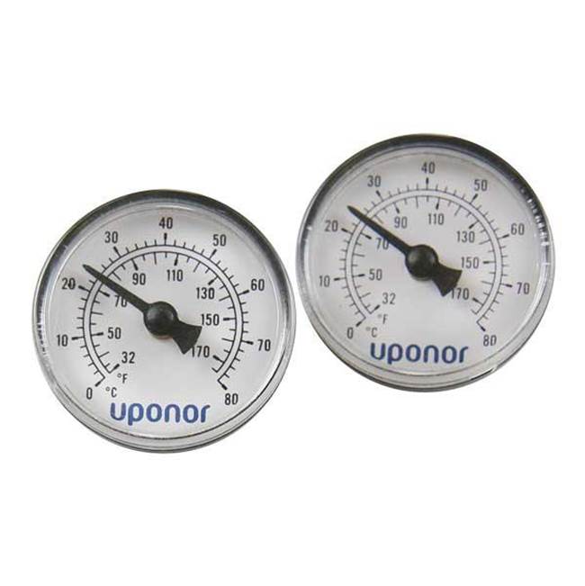 Uponor Stainless-Steel Manifold Temperature Gauge, Set Of 2