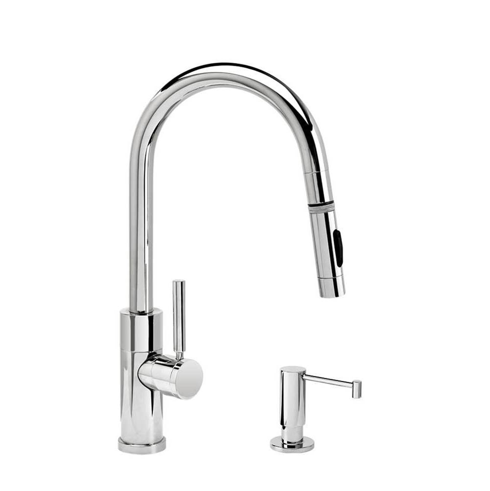 Waterstone Waterstone Modern Prep Size PLP Pulldown Faucet - Toggle Sprayer - Angled Spout - 2pc. Suite