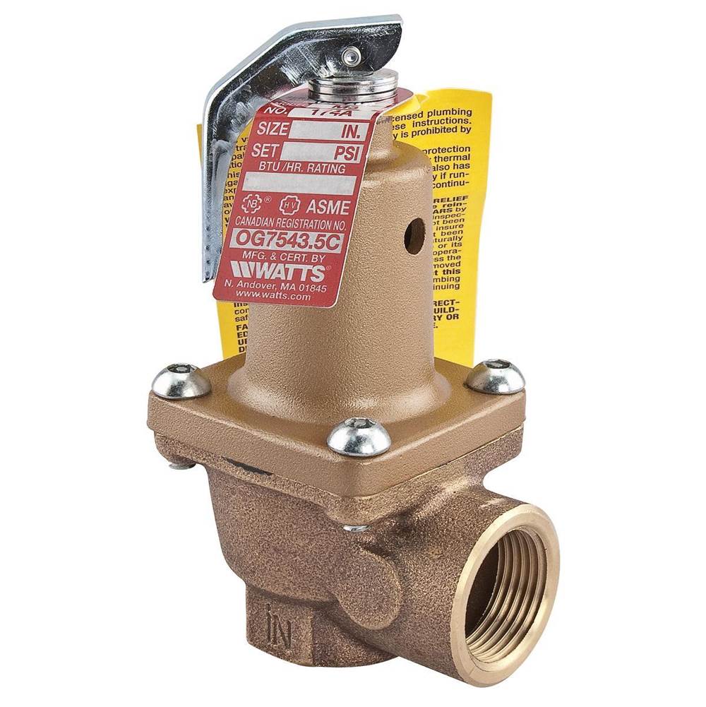 Watts 2 In Bronze Boiler Pressure Relief Valve, 65 psi, Threaded Female Connections