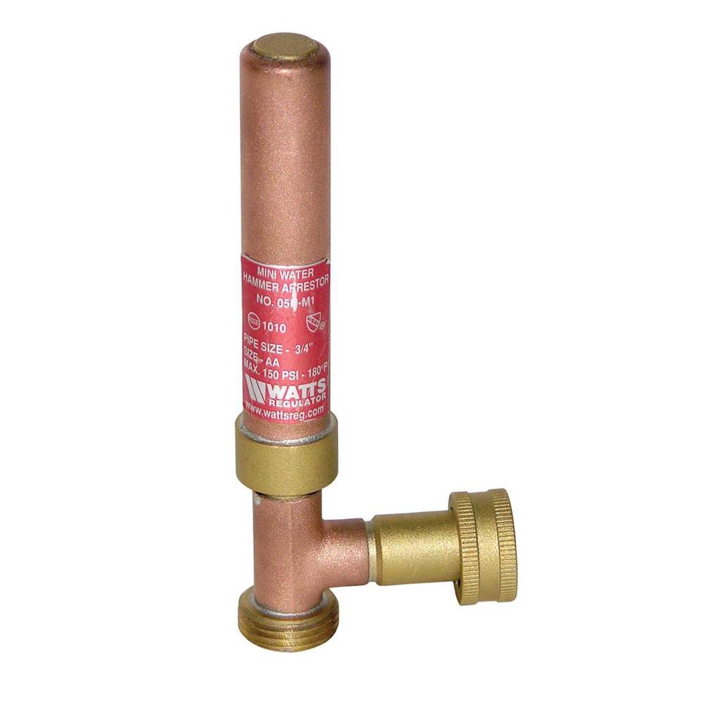Watts 3/4 In Lead Free Mini Water Hammer Arrestor, Npt Threaded End Connection, Chrome Plated Finish