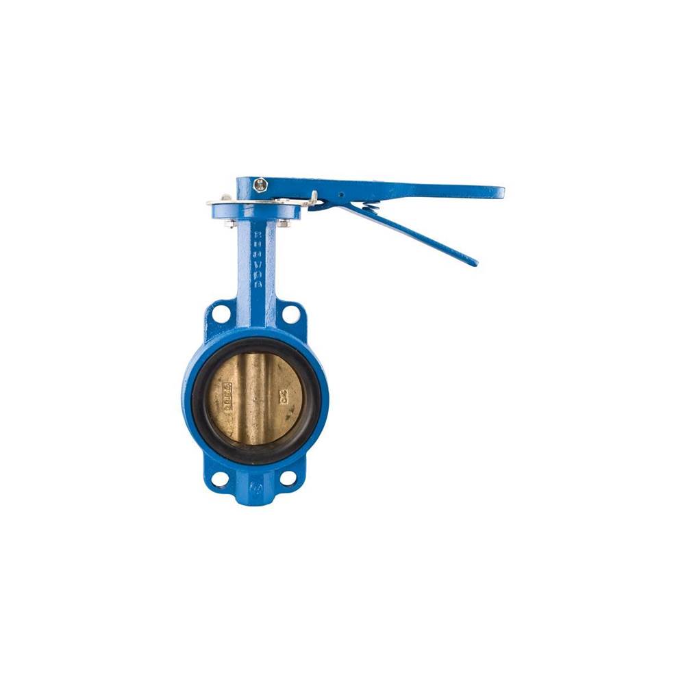 Watts 8 In Butterfly Valve, Wafer, Ductile Iron Body, Aluminum Bronze Disc, 416 Ss Shaft, Epdm Seat, Lever Handle